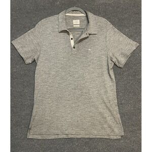 Rag & Bone Polo Shirt Mens L Large Slim Fit Grey Hi Low Hem Cotton Blend Golf